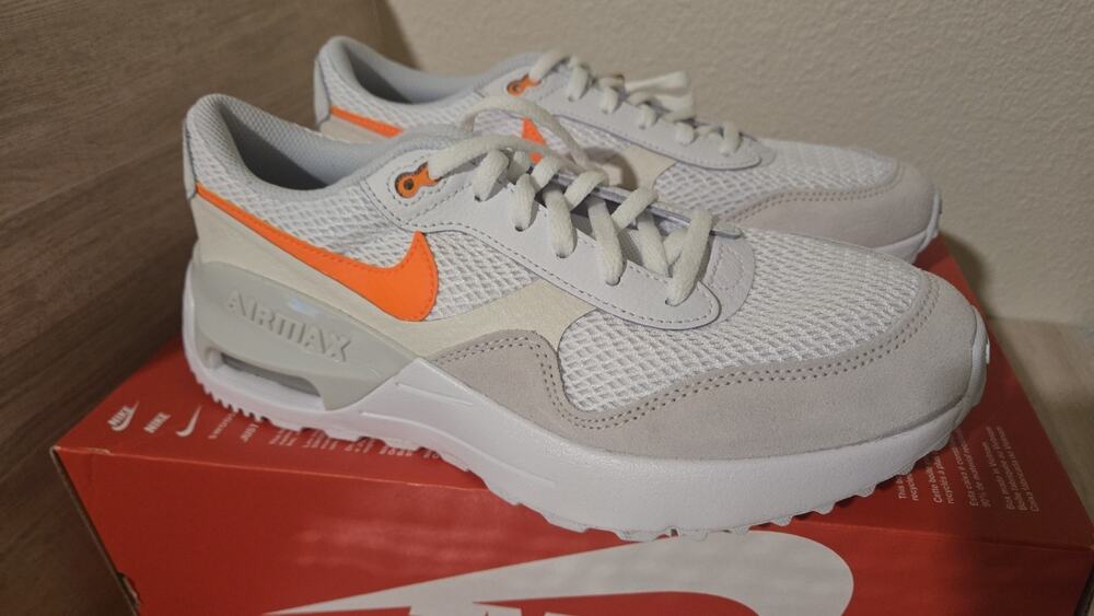 Nike Air Max Big Kids (GS) Size 6.5 Women 8.5 White/Orange/Grey DQ0284-11 New